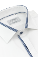BELA SRAJCA Z MODRIM ČRTASTIM VSTAVKOM SENS SLIM FIT - slika 2